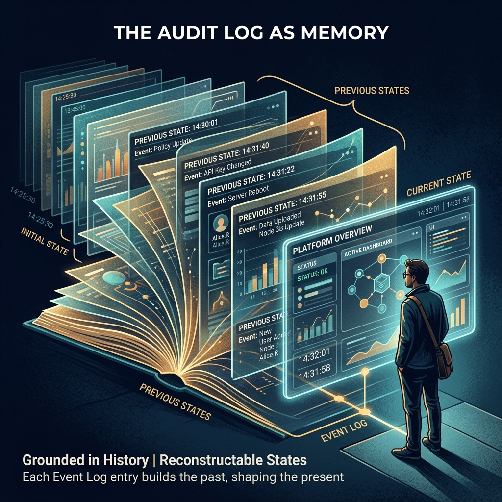 The Audit Log Is the Product, Not the Paper Trail — Infoscend Knowledge Centre essay illustration
