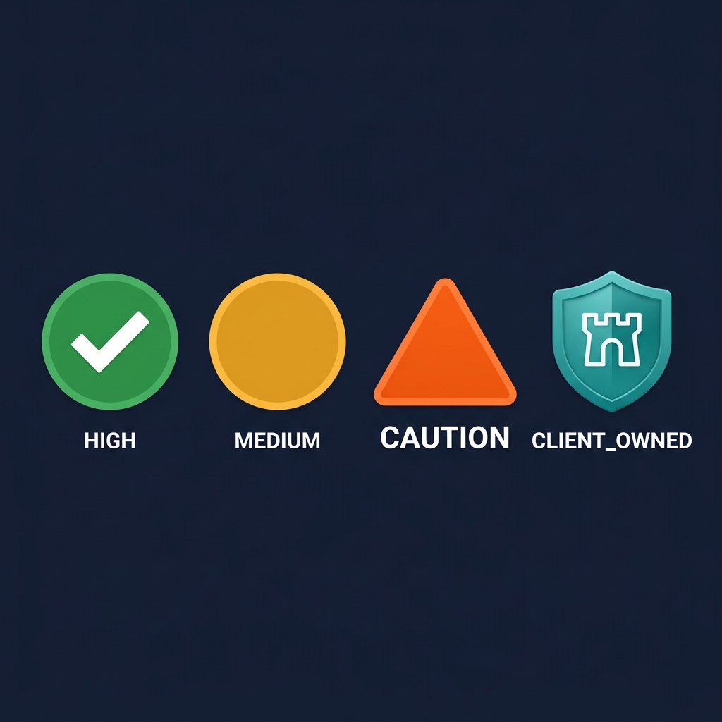 Confidence Badges Turn Assumptions into Conversations — Infoscend Knowledge Centre essay illustration