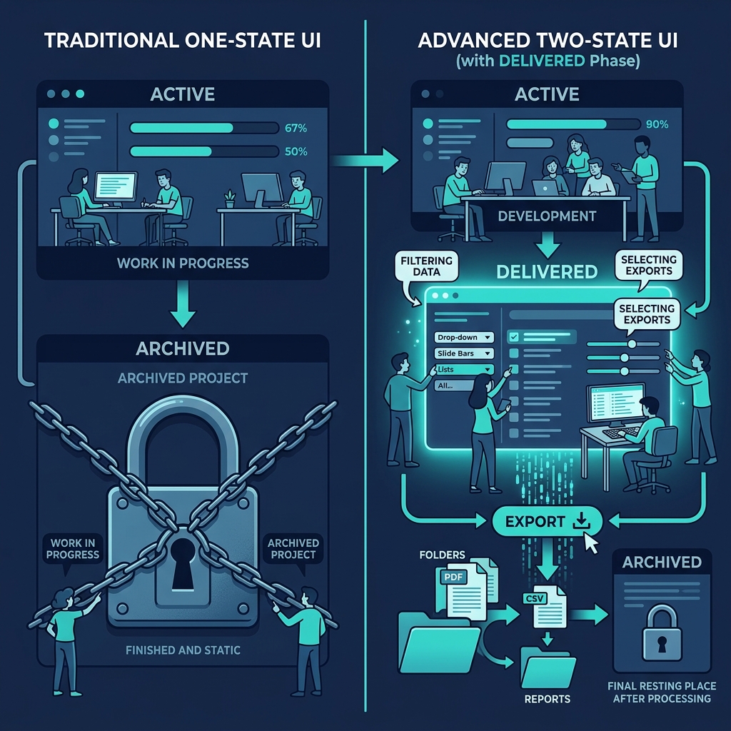 The Client View Is the Same Screen - Just Rendered Differently — Infoscend Knowledge Centre essay illustration
